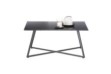 Couchtisch >MONTEVIDEO< in grau/ schwarz, Metall/ Marmor - 95x44x60cm (BxHxT)
