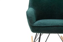 Schaukelstuhl >HOPKINS < in olive, Polyester/ Metall/ Buche - 69x91x80cm (BxHxT)