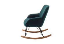 Schaukelstuhl >ORAN< in olive, Polyester/ Metall/ Buche - 69x91x80cm (BxHxT)