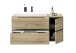 Waschbeckenunterschrank >Memphis< Grau / Artisan Eiche Dekor - 110x54x53cm (BxHxT)