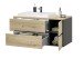Waschbeckenunterschrank >Memphis< Grau / Artisan Eiche Dekor - 110x54x53cm (BxHxT)