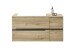 Waschbeckenunterschrank >Memphis< Grau / Artisan Eiche Dekor - 110x54x53cm (BxHxT)