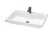 Waschbeckenunterschrank >Memphis< Grau / Artisan Eiche Dekor - 110x54x53cm (BxHxT)