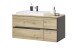 Waschbeckenunterschrank >Memphis< Grau / Artisan Eiche Dekor - 110x54x53cm (BxHxT)