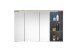 Badezimmerspiegelschrank >Memphis< Grau / Artisan Eiche Dekor - 110x70x20 (BxHxT)