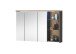 Badezimmerspiegelschrank >Memphis< Grau / Artisan Eiche Dekor - 110x70x20 (BxHxT)