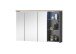 Badezimmerspiegelschrank >Memphis< Grau / Artisan Eiche Dekor - 110x70x20 (BxHxT)