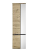 Hängeschrank >Memphis< Grau / Artisan Eiche Dekor - 50x176x31cm (BxHxT)