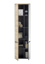Hängeschrank >Memphis< Grau / Artisan Eiche Dekor - 50x176x31cm (BxHxT)