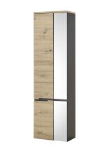 Hängeschrank >Memphis< Grau / Artisan Eiche Dekor - 50x176x31cm (BxHxT)