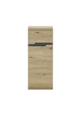 Badkommode >Memphis< Grau / Artisan Eiche Dekor - 30x74x31cm (BxHxT)