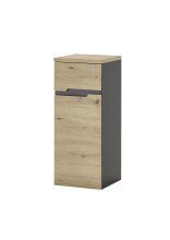 Badkommode >Memphis< Grau / Artisan Eiche Dekor -...