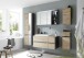 Badkommode >Memphis< Grau / Artisan Eiche Dekor - 30x74x31cm (BxHxT)