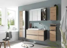 Badezimmer-Set >Memphis< (5-tlg. ) Grau / Artisan...