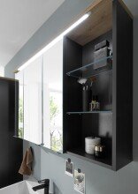 Badezimmer-Set >Memphis< (5-tlg. ) Grau / Artisan Eiche Dekor - 230x176x53 (BxHxT)