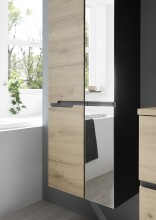 Badezimmer-Set >Memphis< (3-tlg. ) Grau / Artisan Eiche Dekor - 180x176x53 (BxHxT)
