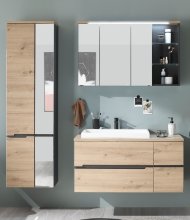 Badezimmer-Set >Memphis< (3-tlg. ) Grau / Artisan Eiche Dekor - 180x176x53 (BxHxT)