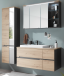 Badezimmer-Set >Memphis< (3-tlg. ) Grau / Artisan Eiche Dekor - 180x176x53 (BxHxT)