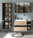 Badezimmer-Set >Memphis< (3-tlg. ) Grau / Artisan Eiche Dekor - 180x176x53 (BxHxT)