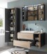 Badezimmer-Set >Memphis< (3-tlg. ) Grau / Artisan Eiche Dekor - 180x176x53 (BxHxT)