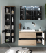Badezimmer-Set >Memphis< (3-tlg. ) Grau / Artisan Eiche Dekor - 180x176x53 (BxHxT)