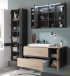 Badezimmer-Set >Memphis< (3-tlg. ) Grau / Artisan Eiche Dekor - 180x176x53 (BxHxT)