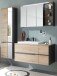Badezimmer-Set >Memphis< (3-tlg. ) Grau / Artisan Eiche Dekor - 180x176x53 (BxHxT)