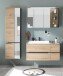 Badezimmer-Set >Memphis< (3-tlg. ) Grau / Artisan Eiche Dekor - 180x176x53 (BxHxT)