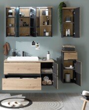 Badezimmer-Set >Memphis< (4-tlg. ) Grau / Artisan...