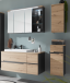 Badezimmer-Set >Memphis< (4-tlg. ) Grau / Artisan Eiche Dekor - 160x176x53 (BxHxT)