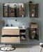 Badezimmer-Set >Memphis< (4-tlg. ) Grau / Artisan Eiche Dekor - 160x176x53 (BxHxT)
