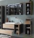 Badezimmer-Set >Memphis< (4-tlg. ) Grau / Artisan Eiche Dekor - 160x176x53 (BxHxT)