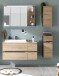 Badezimmer-Set >Memphis< (4-tlg. ) Grau / Artisan Eiche Dekor - 160x176x53 (BxHxT)