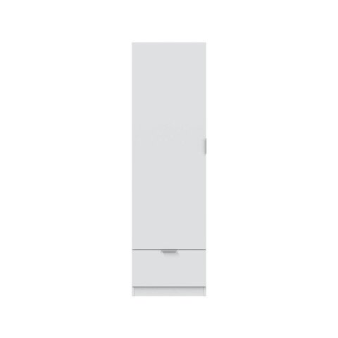 Kleiderschrank >GARONA< 1 Tür, 1 Schublade, in Weiß - 50x170x51 (BxHxT)