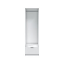 Kleiderschrank >GARONA< 1 Tür, 1 Schublade, in Weiß - 50x170x51 (BxHxT)