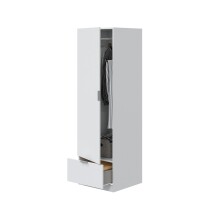 Kleiderschrank >GARONA< 1 Tür, 1 Schublade, in Weiß - 50x170x51 (BxHxT)