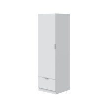 Kleiderschrank >GARONA< 1 Tür, 1 Schublade, in Weiß - 50x170x51 (BxHxT)