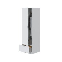 Kleiderschrank >GARONA< 1 Tür, 1 Schublade, in Weiß - 50x170x51 (BxHxT)