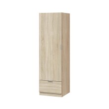Kleiderschrank >GARONA< 1 Tür, 1 Schublade, Canadian Eiche Dekor - 50x170x51 (BxHxT)