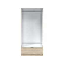 Kleiderschrank >GARONA< 2 Türen, 1 Schublade, in Canadian Eiche Dekor - 80x170x51 (BxHxT)