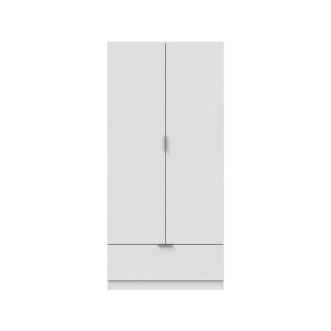 Kleiderschrank >GARONA< 2 Türen, 1 Schublade, in Weiß - 80x170x51 (BxHxT)