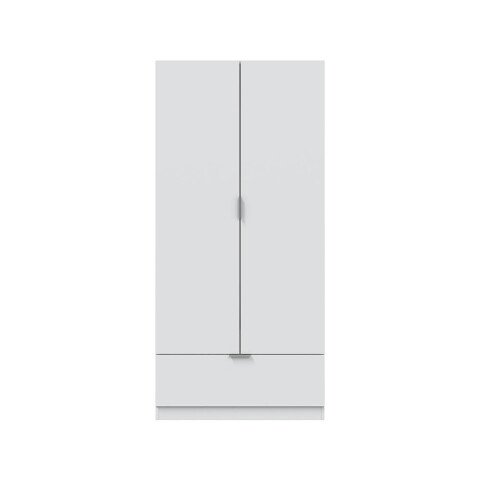 Kleiderschrank >GARONA< 2 Türen, 1 Schublade, in Weiß - 80x170x51 (BxHxT)