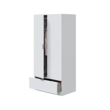 Kleiderschrank >GARONA< 2 Türen, 1 Schublade, in Weiß - 80x170x51 (BxHxT)