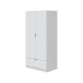 Kleiderschrank >GARONA< 2 Türen, 1 Schublade, in Weiß - 80x170x51 (BxHxT)