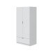 Kleiderschrank >GARONA< 2 Türen, 1 Schublade, in Weiß - 80x170x51 (BxHxT)