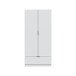 Kleiderschrank >GARONA< 2 Türen, 1 Schublade, in Weiß - 80x170x51 (BxHxT)