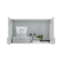 Schrankaufsatz >GARONA< 2 Türen, in Weiß - 80x49x51 (BxHxT)