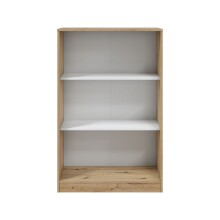 Schuhschrank >GARONA< 2 Schiebtüren, Asteiche Dekor / Artik Weiß - 77x119x40 (BxHxT)