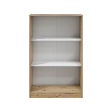 Schuhschrank >GARONA< 2 Schiebtüren, Asteiche Dekor / Artik Weiß - 77x119x40 (BxHxT)