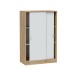 Schuhschrank >GARONA< 2 Schiebtüren, Asteiche Dekor / Artik Weiß - 77x119x40 (BxHxT)